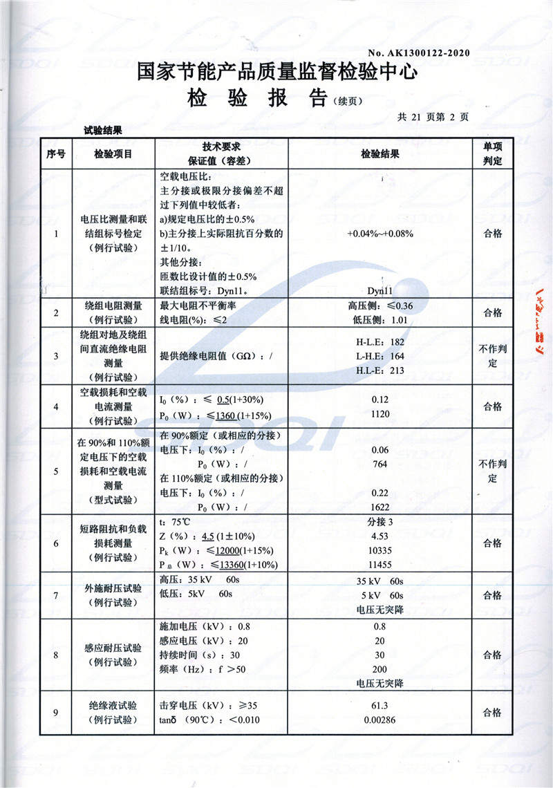 高低压试验报告-S11-1250华坪华坪华坪油浸式变压器-2.jpg